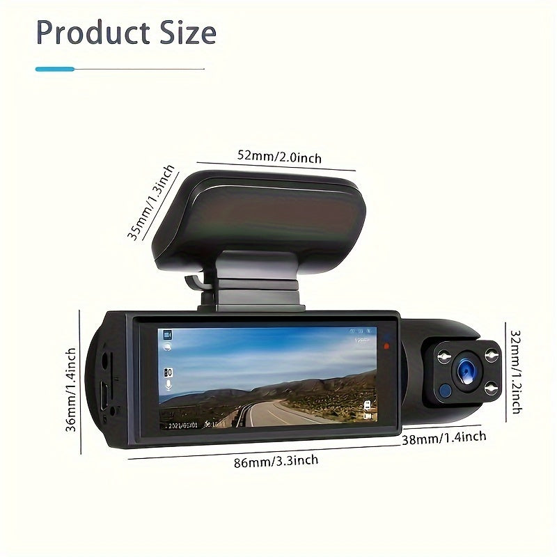 NordGear DualView Pro™ – 1080P Dual-Lens Dash Cam with Night Vision