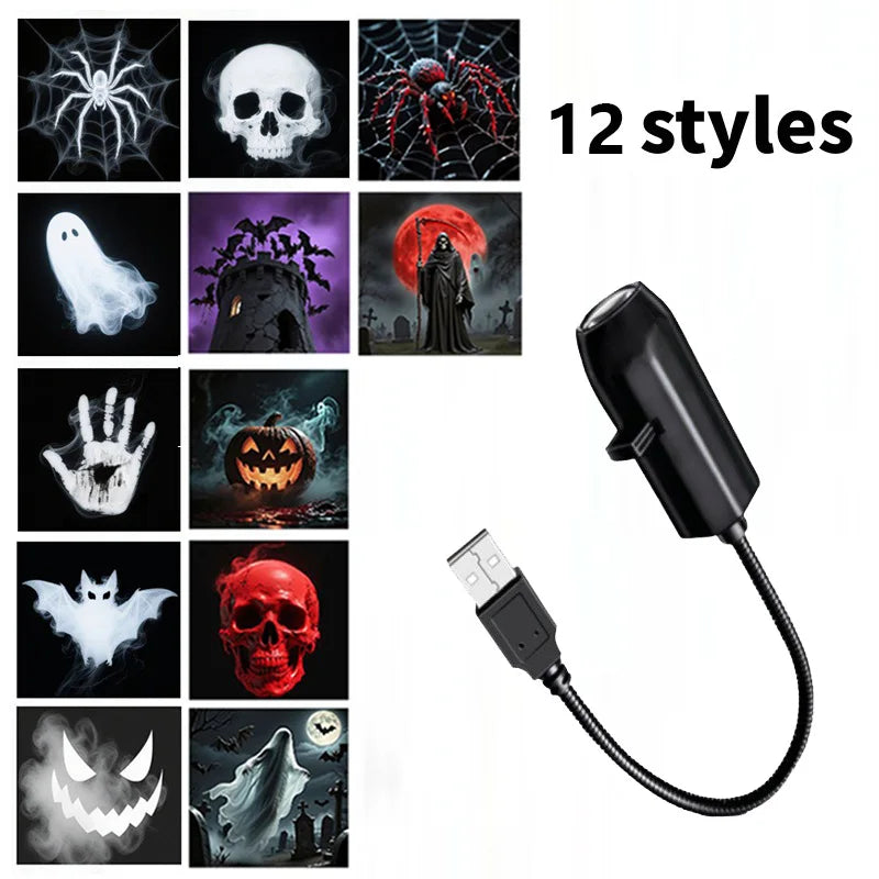 NordGear Halloween Car Projector™ – 12 Patterns USB LED
