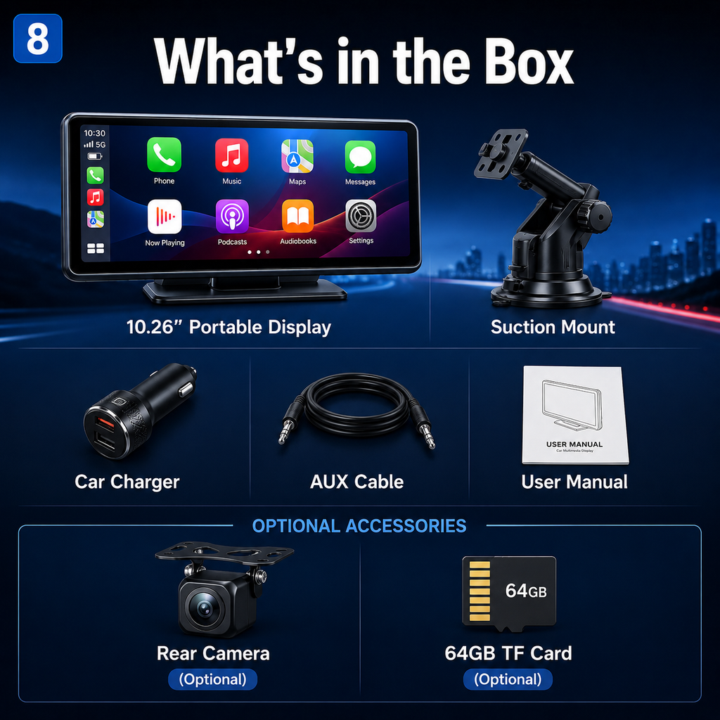 NordGear Wireless CarPlay & Android Auto Display