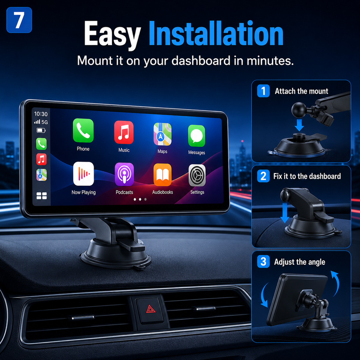 NordGear Wireless CarPlay & Android Auto Display