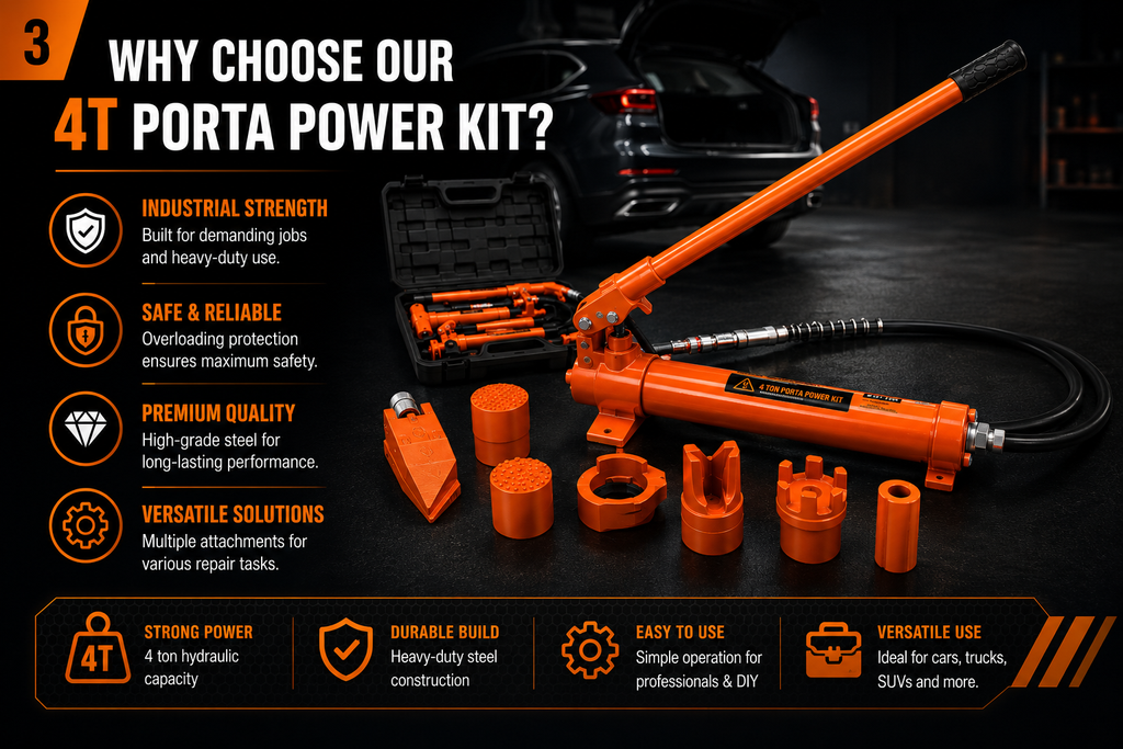 NordGear PortaPower Pro 4T – Professional Hydraulic Body & Frame Repair Kit