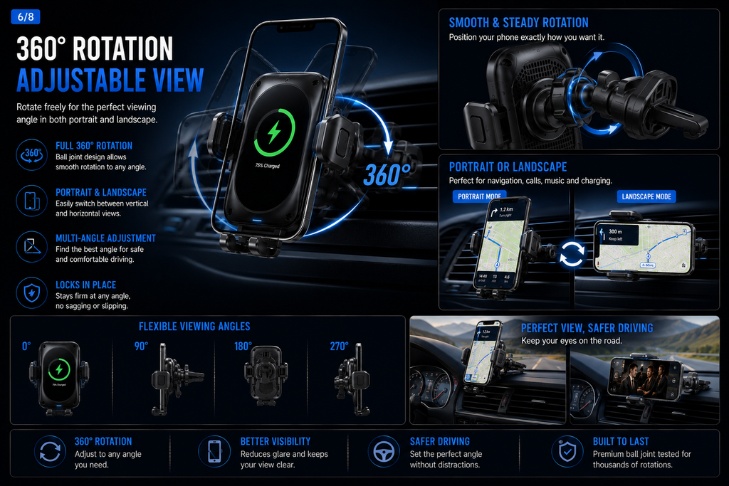 NordGear AutoCharge Pro 15W Wireless Car Charger