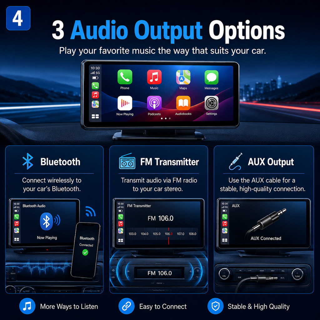NordGear Wireless CarPlay & Android Auto Display