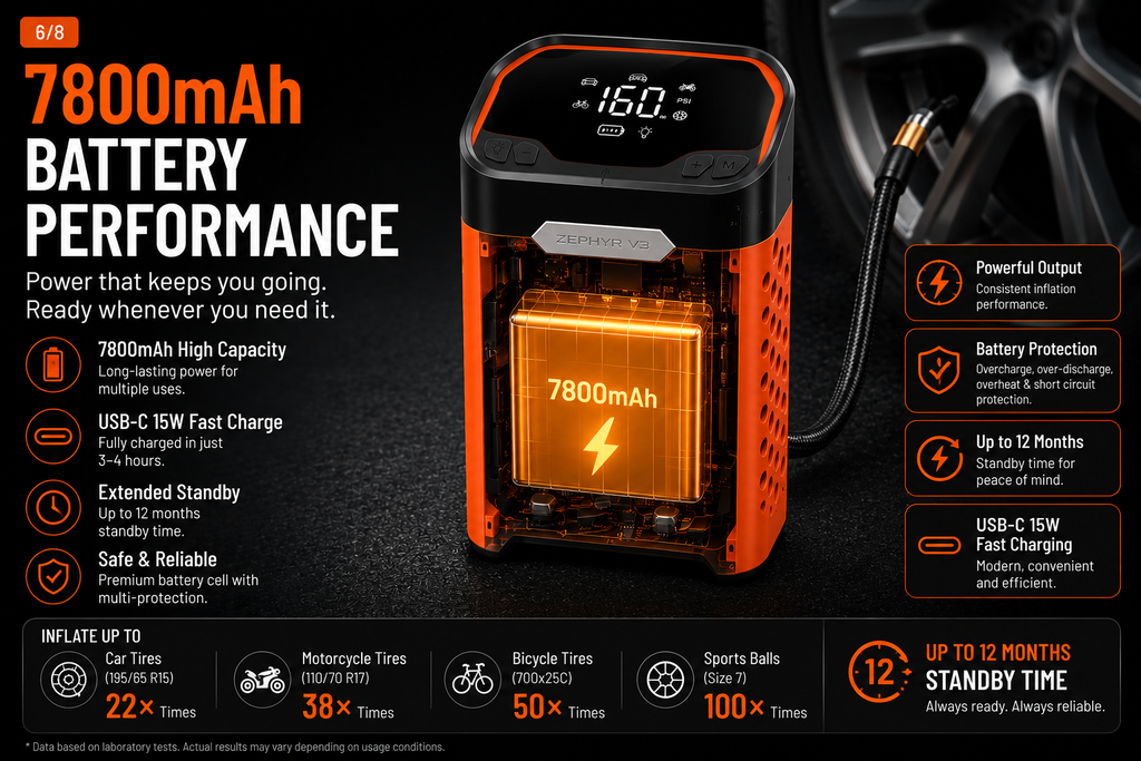 NordGear AirPump Pro 160 | Portable 160 PSI Smart Tire Inflator
