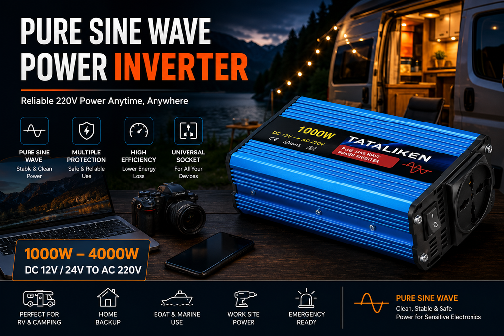 ⚡ Pure Sine Wave Power Inverter – Reliable Power Anywhere