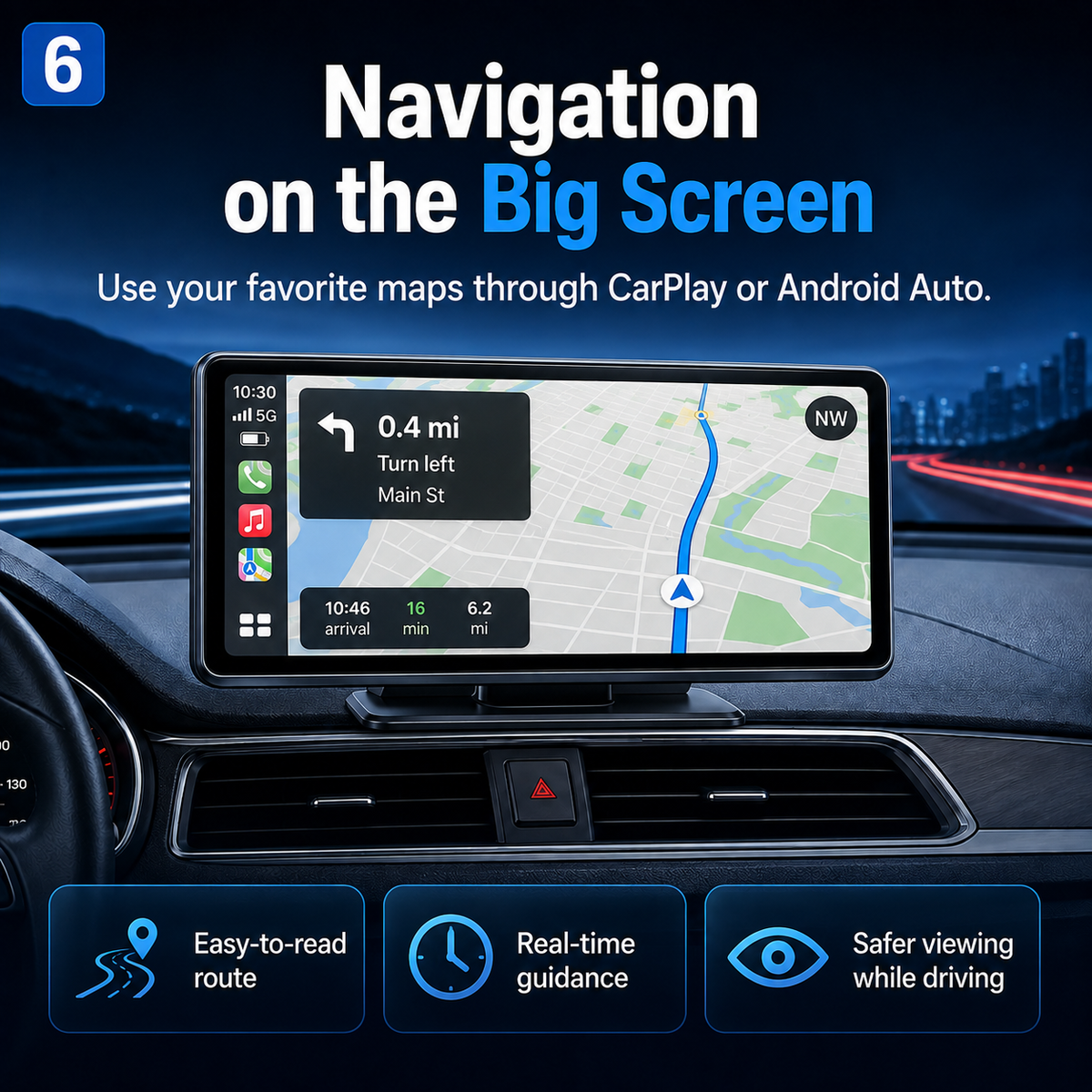 NordGear Wireless CarPlay & Android Auto Display