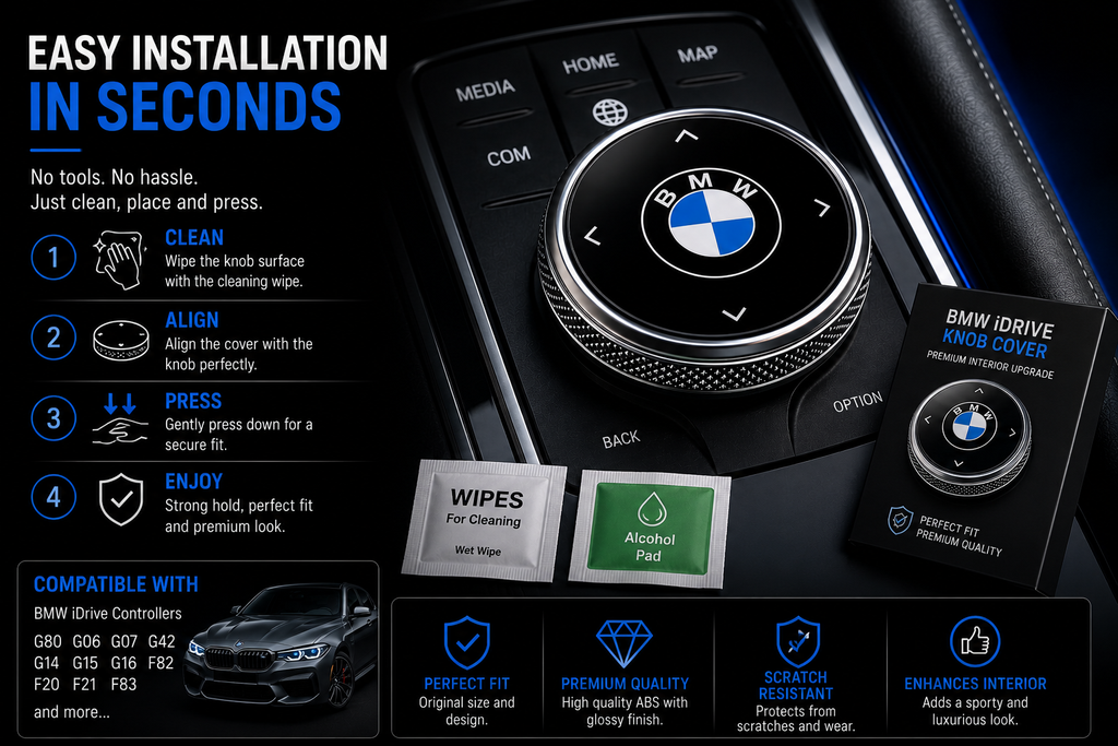 BMW Multimedia iDrive Knob Cover – Premium Interior Upgrade