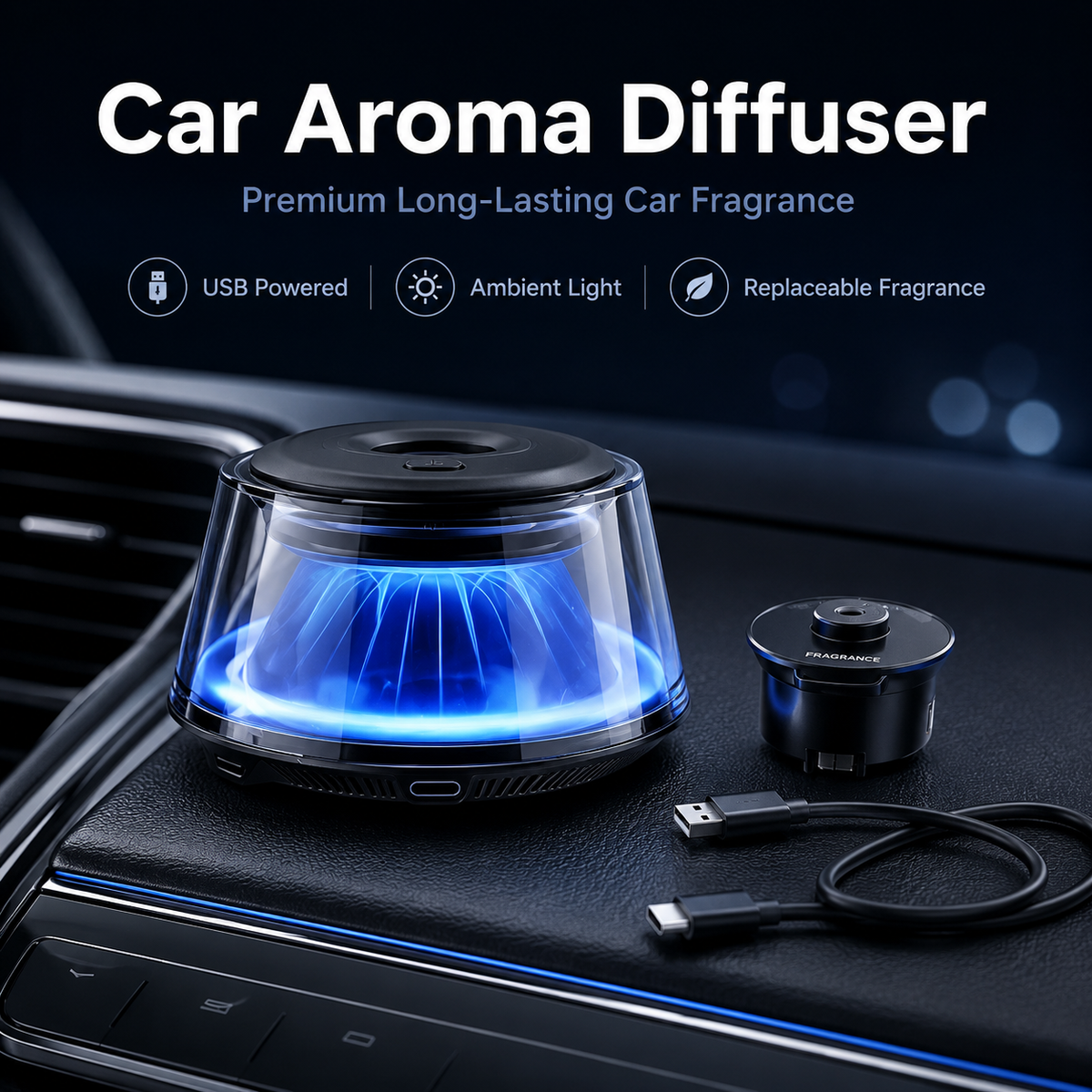 NordGear™ Car Aroma Diffuser – Long-Lasting Premium Car Fragrance