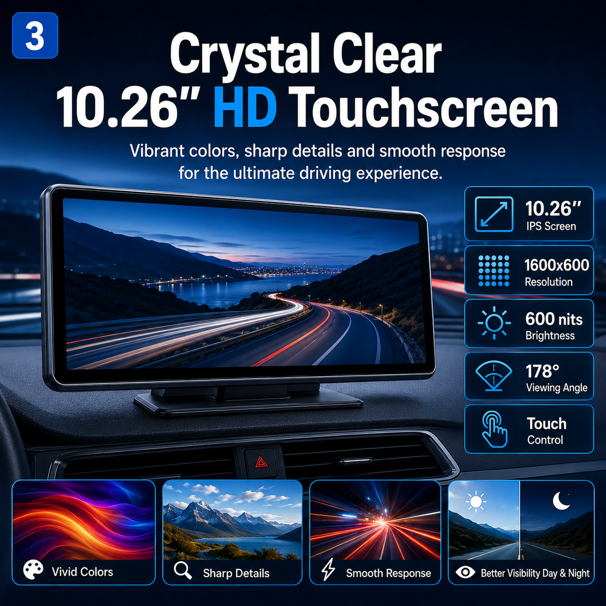 NordGear Wireless CarPlay & Android Auto Display