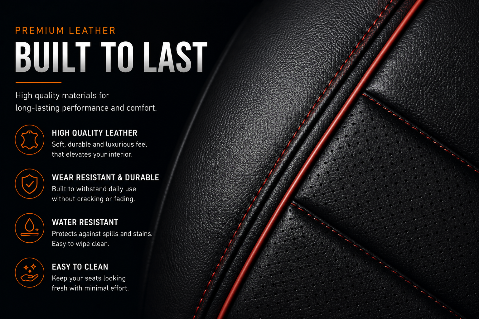 Premium Universal Leather Seat Covers – Luxury 5 Seat Interior Protection