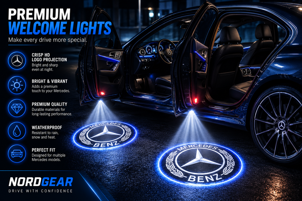 Mercedes-Benz LED Door Logo Projector Lights – 2PCS | Plug & Play Courtesy Lights