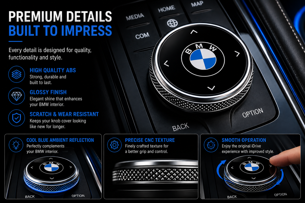 BMW Multimedia iDrive Knob Cover – Premium Interior Upgrade