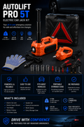 NordGear AutoLift Pro 5T Electric Car Jack Kit – 12V Electric Jack, Impact Wrench, Air Compressor & LED Light