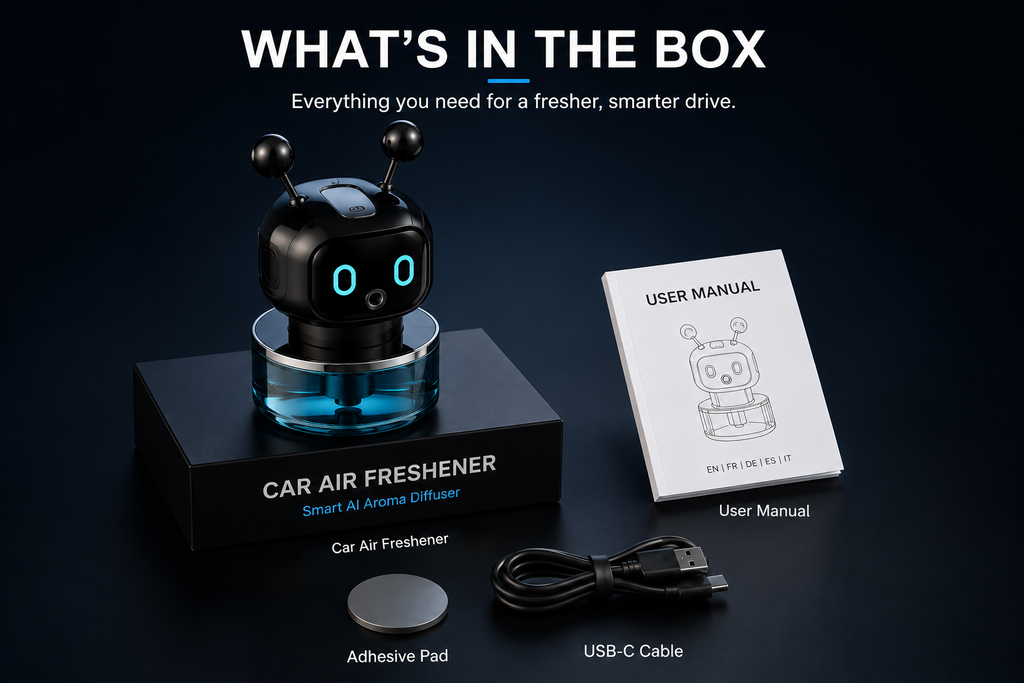 NordGear Smart AI Car Air Freshener – Rechargeable Aroma Diffuser with Smart Eyes