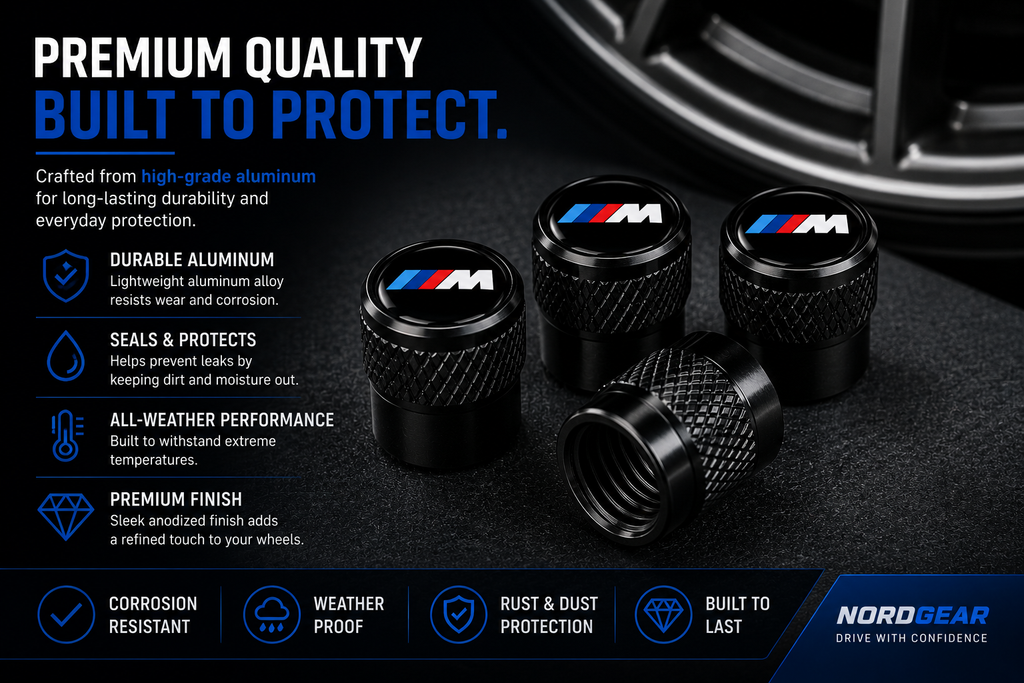 BMW M Aluminum Tire Valve Stem Caps – Set of 4