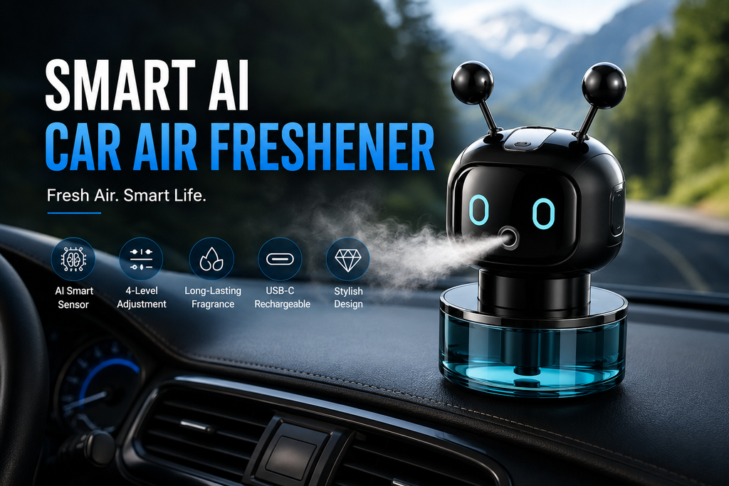 NordGear Smart AI Car Air Freshener – Rechargeable Aroma Diffuser with Smart Eyes