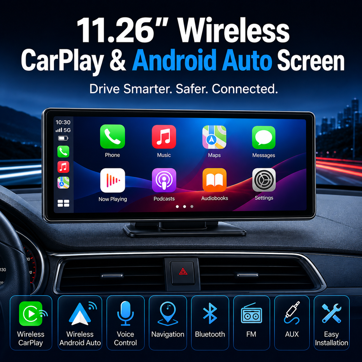 NordGear Wireless CarPlay & Android Auto Display