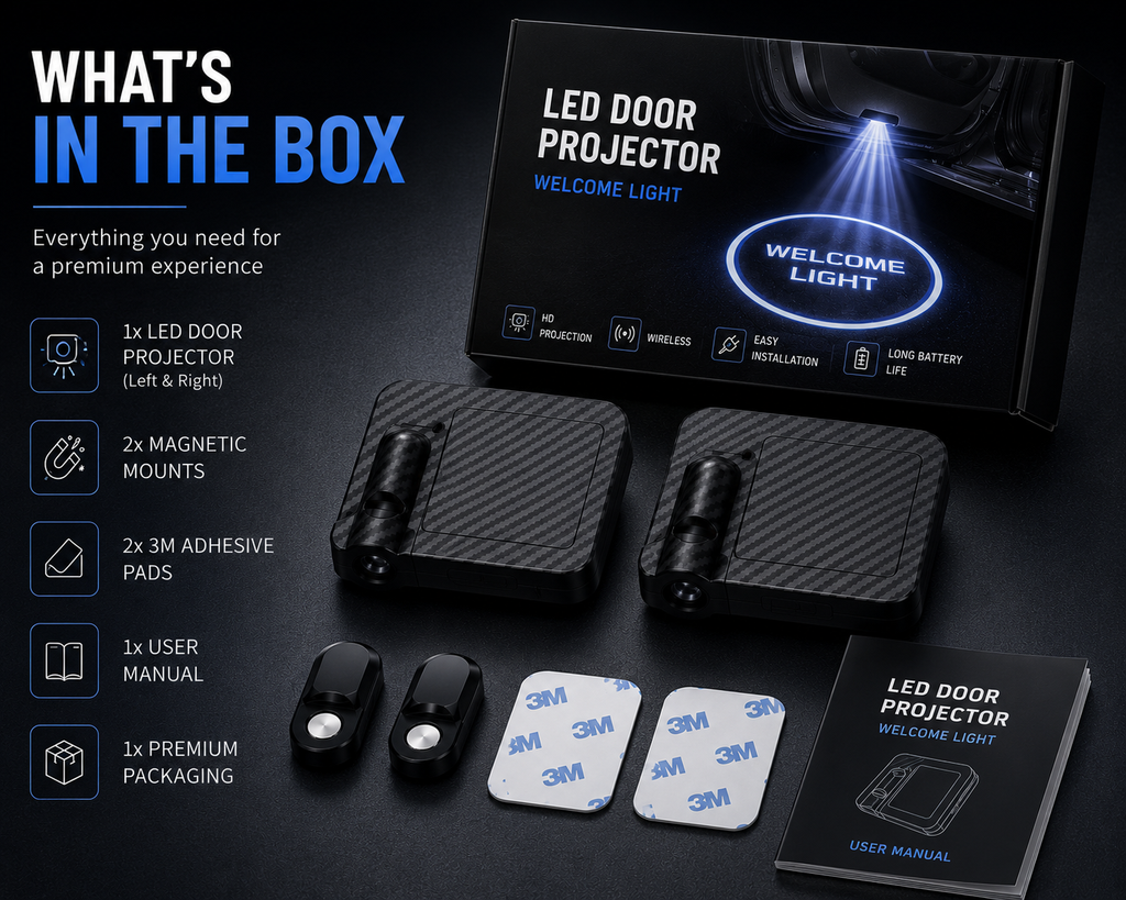 Wireless LED Car Door Welcome Light – Smart Magnetic Projector (1PC)